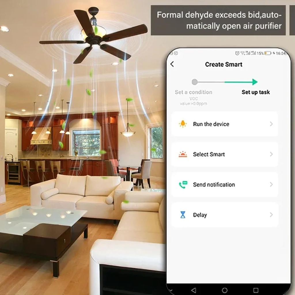 Monitor Inteligente de calidad de Aire, Medidor de Aire Inferior. ch20, CO2, Co2, VoC. Smart Air Box.