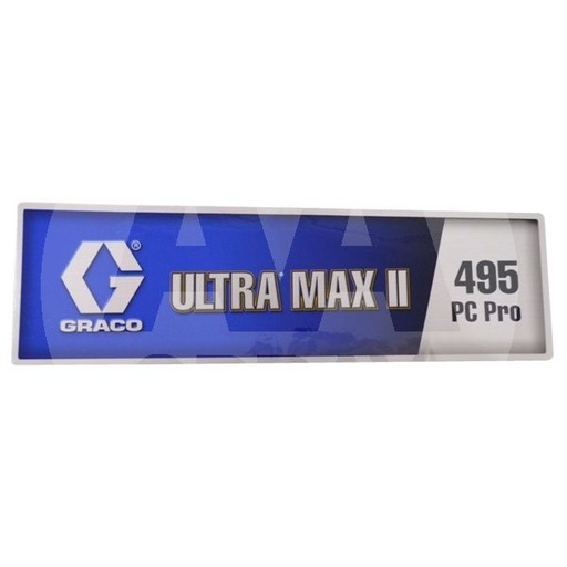 Graco 17E950 Motor Cover Side Decal Ultra Max II 495 PC Pro